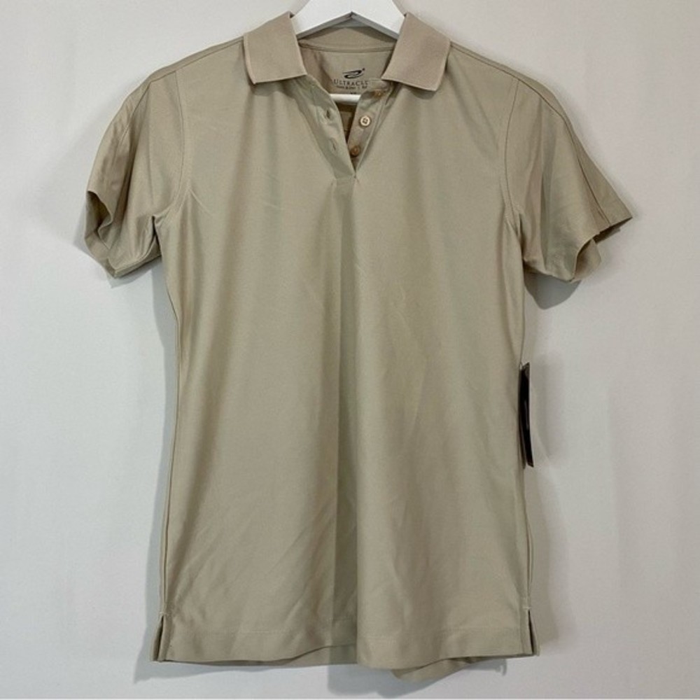 Ultra Club Women’s Cool & Dry Elite Short Sleeve Polo Light Tan Size XS NWT